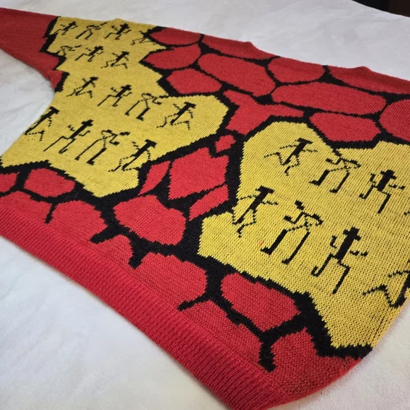 Rare Vtg Esprit Sport Sweater Women's Medium Oversized Geometric Southwestern - Picture 6 of 12